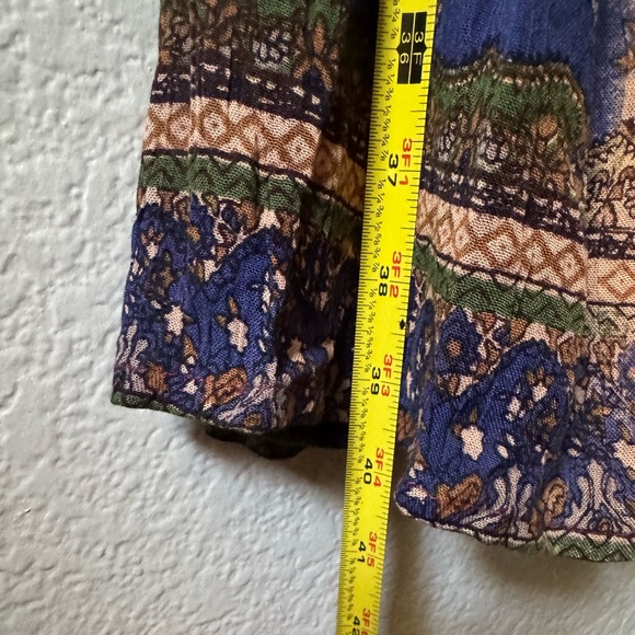 Jayli Artisan made Navy and Tan Paisley BoHo Hippie Dress - Picture 4 of 6